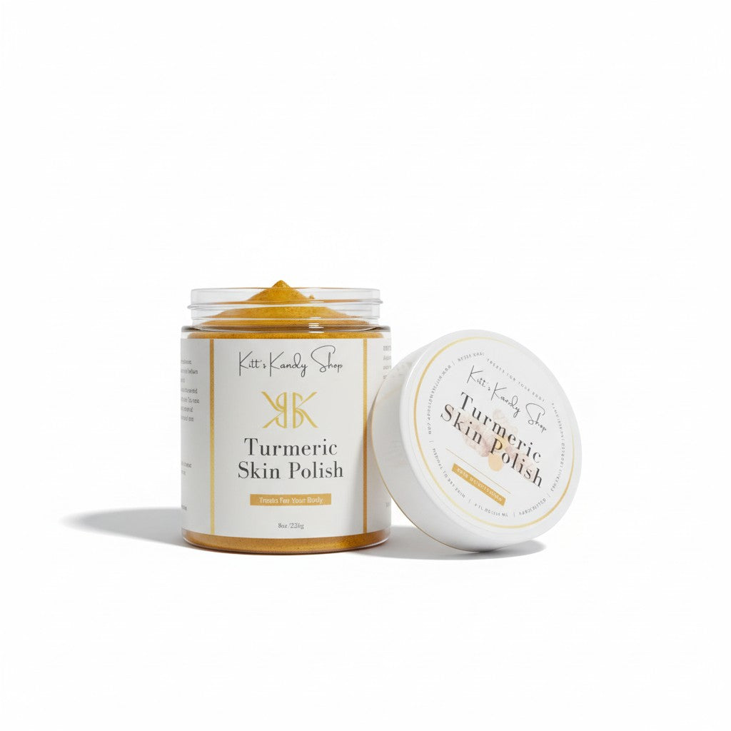 Kitt's Kandy Shop Turmeric Skin Polish for brighter, smoother skin and acne-prone complexions.